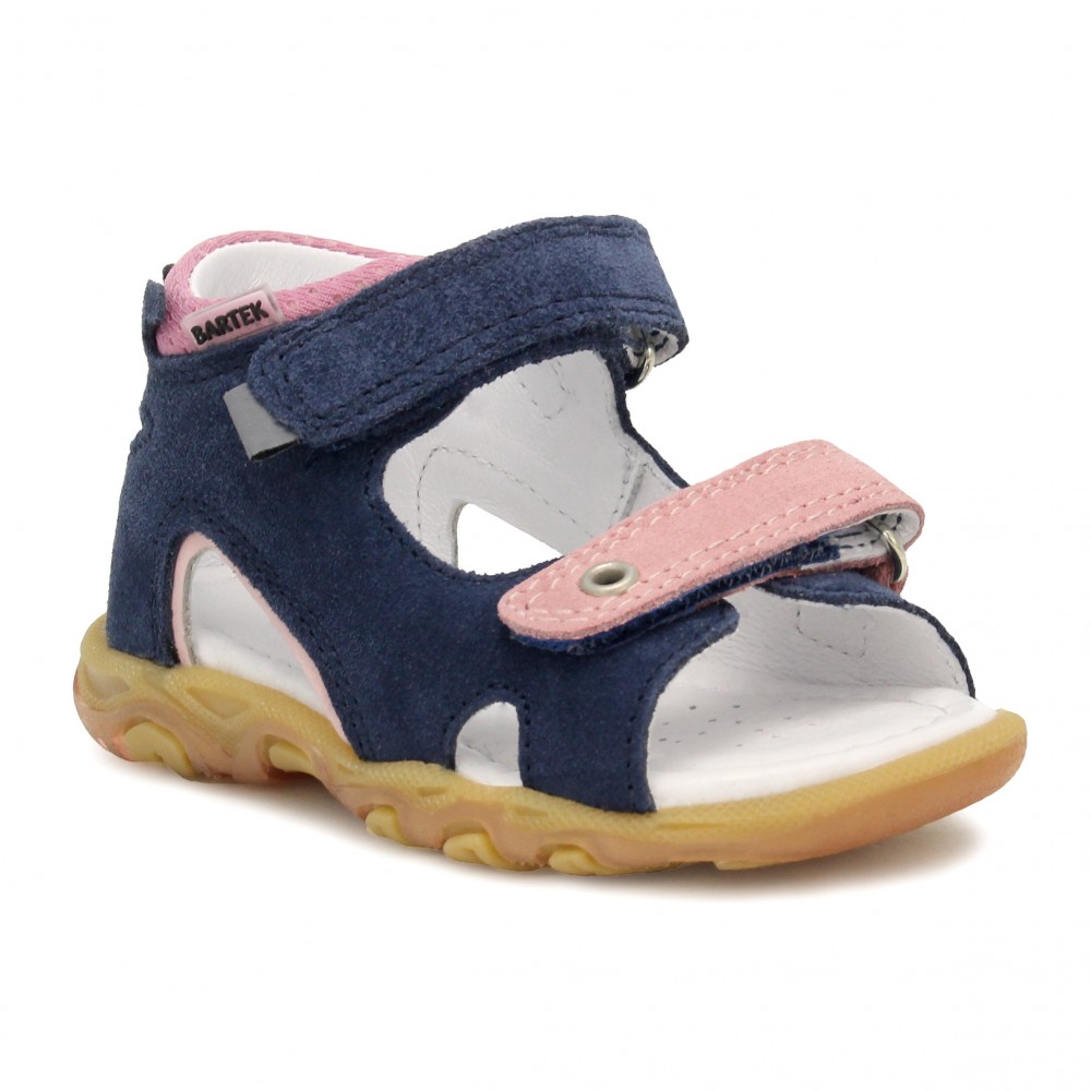 Girl's Prophylactic Bartek Sandal 115990-03, Navy and Pink